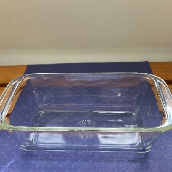 Vintage Pyrex Clear Glass Baking Dish 213 Two Handles Loaf Pan Bakeware BreadVin - Picture 2 of 7